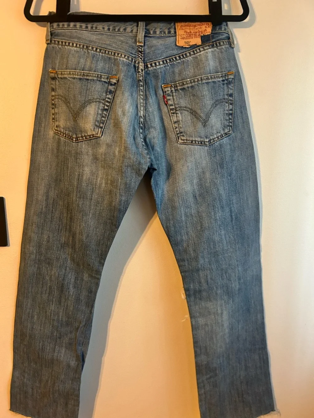 Levi's Vintage Light Blue Distressed Straight Jeans - Picture 2 of 4